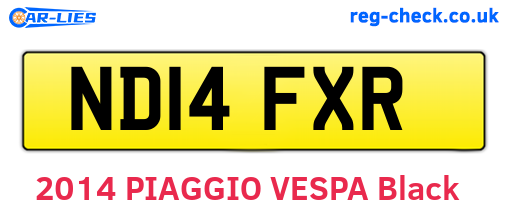 ND14FXR are the vehicle registration plates.