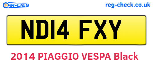 ND14FXY are the vehicle registration plates.