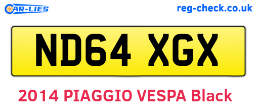 ND64XGX are the vehicle registration plates.