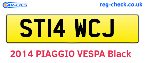 ST14WCJ are the vehicle registration plates.