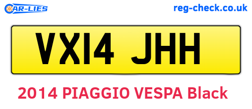 VX14JHH are the vehicle registration plates.