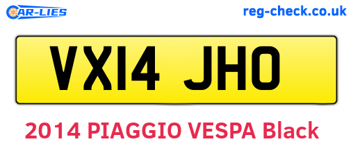 VX14JHO are the vehicle registration plates.