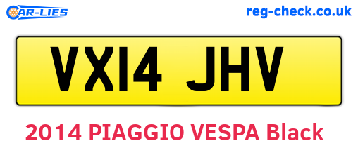 VX14JHV are the vehicle registration plates.