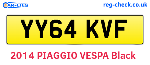 YY64KVF are the vehicle registration plates.
