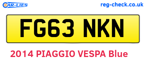 FG63NKN are the vehicle registration plates.
