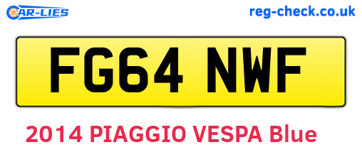FG64NWF are the vehicle registration plates.