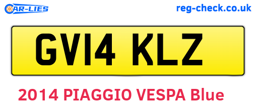 GV14KLZ are the vehicle registration plates.