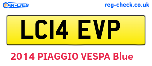 LC14EVP are the vehicle registration plates.