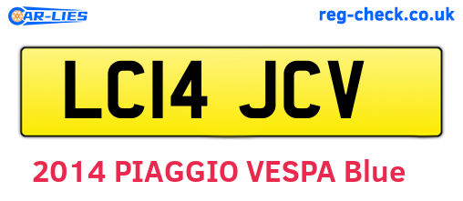 LC14JCV are the vehicle registration plates.