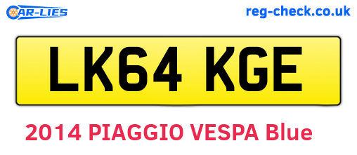 LK64KGE are the vehicle registration plates.