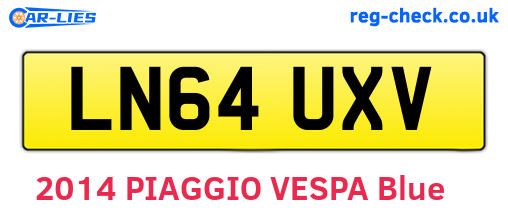 LN64UXV are the vehicle registration plates.