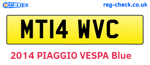 MT14WVC are the vehicle registration plates.