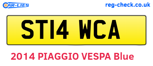 ST14WCA are the vehicle registration plates.