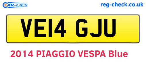 VE14GJU are the vehicle registration plates.