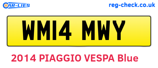 WM14MWY are the vehicle registration plates.