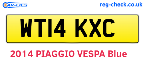 WT14KXC are the vehicle registration plates.
