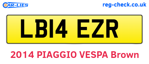 LB14EZR are the vehicle registration plates.