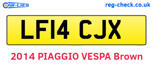 LF14CJX are the vehicle registration plates.