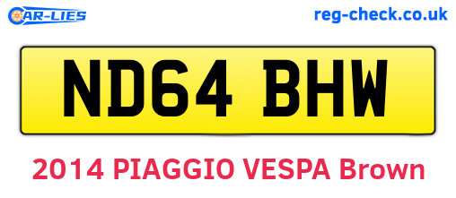 ND64BHW are the vehicle registration plates.