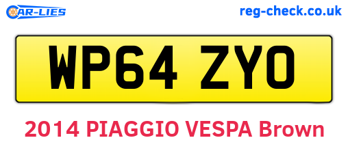 WP64ZYO are the vehicle registration plates.