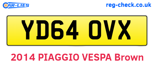 YD64OVX are the vehicle registration plates.