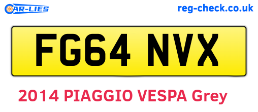 FG64NVX are the vehicle registration plates.