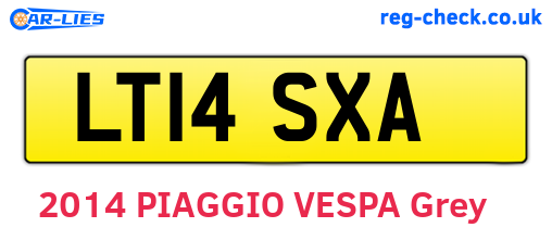 LT14SXA are the vehicle registration plates.
