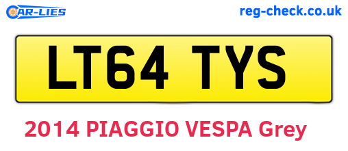 LT64TYS are the vehicle registration plates.