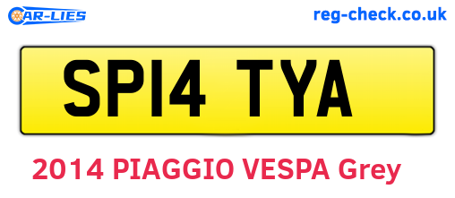 SP14TYA are the vehicle registration plates.