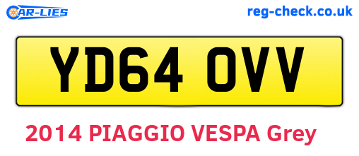 YD64OVV are the vehicle registration plates.
