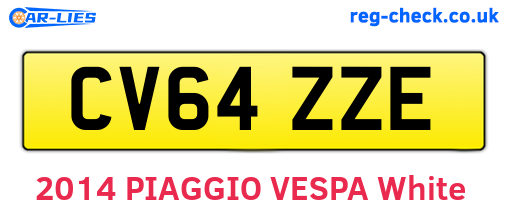 CV64ZZE are the vehicle registration plates.