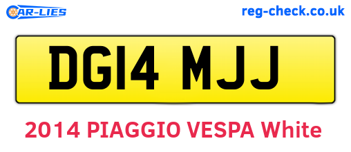 DG14MJJ are the vehicle registration plates.