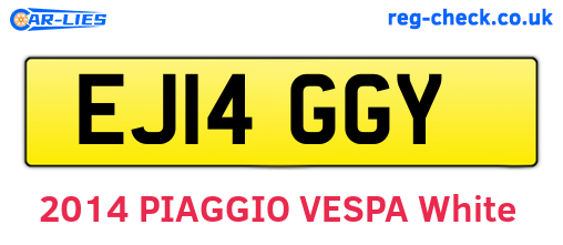 EJ14GGY are the vehicle registration plates.