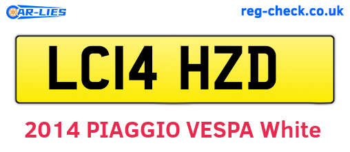 LC14HZD are the vehicle registration plates.