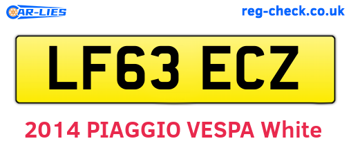 LF63ECZ are the vehicle registration plates.