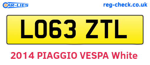 LO63ZTL are the vehicle registration plates.