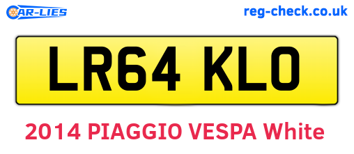 LR64KLO are the vehicle registration plates.