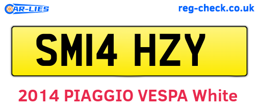 SM14HZY are the vehicle registration plates.