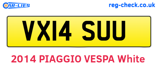 VX14SUU are the vehicle registration plates.