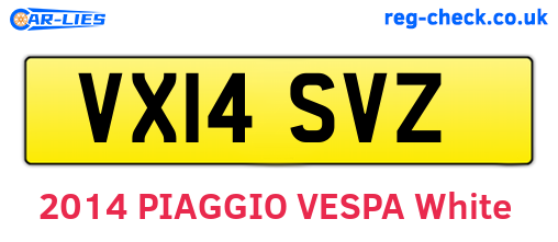 VX14SVZ are the vehicle registration plates.
