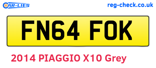 FN64FOK are the vehicle registration plates.