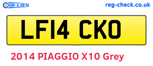 LF14CKO are the vehicle registration plates.