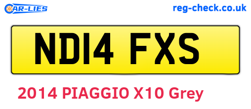 ND14FXS are the vehicle registration plates.
