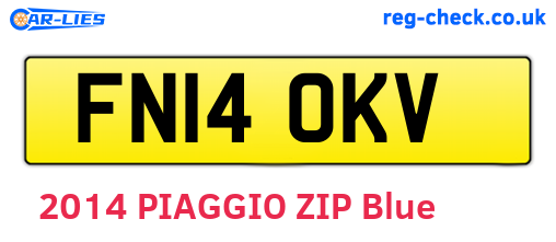 FN14OKV are the vehicle registration plates.