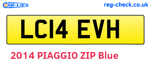 LC14EVH are the vehicle registration plates.