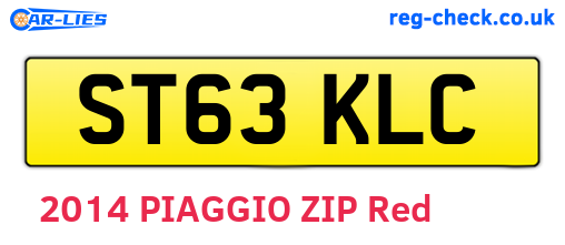 ST63KLC are the vehicle registration plates.