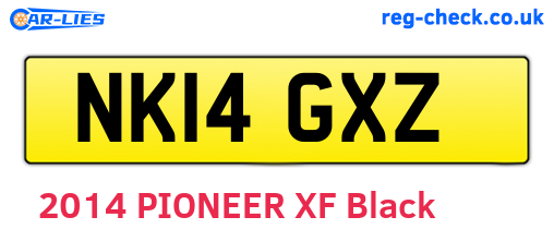 NK14GXZ are the vehicle registration plates.
