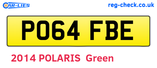 PO64FBE are the vehicle registration plates.