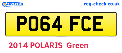 PO64FCE are the vehicle registration plates.