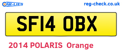 SF14OBX are the vehicle registration plates.